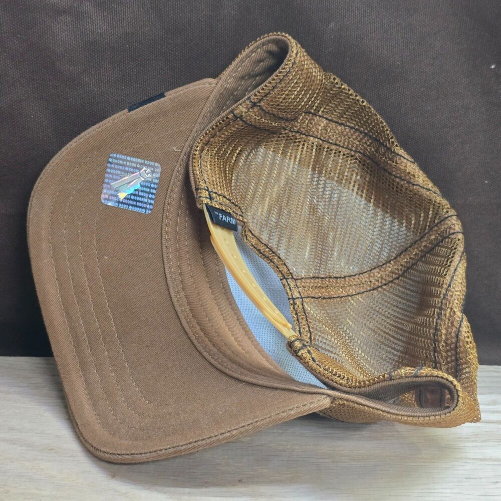 Goorin Bros Wise A** Owl Trucker Hat Brown Tan Mesh Snapback - Picture 4 of 7